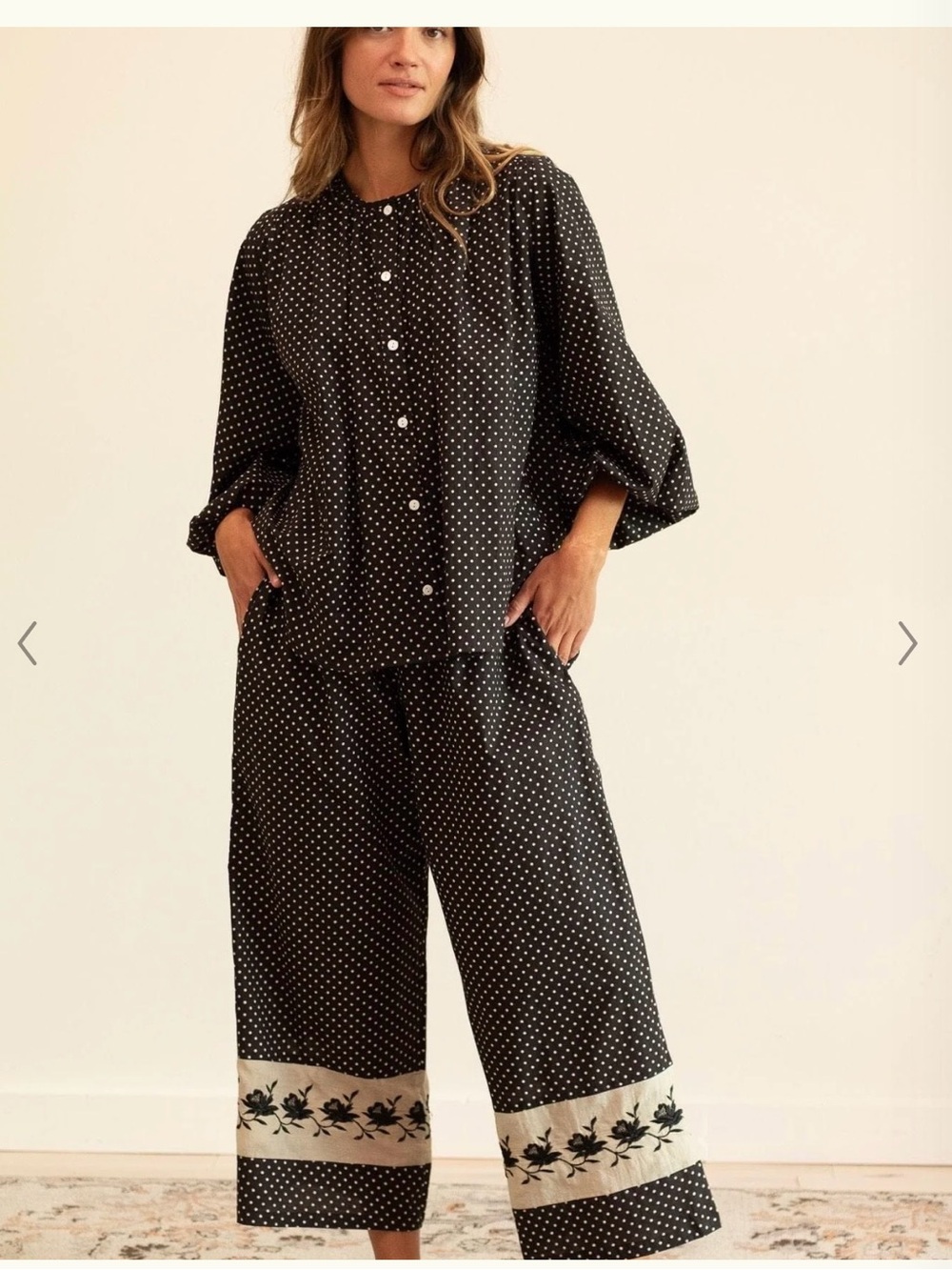 Mille Black Polka Dot Cicely Top & Francine Pant in Polka Dot